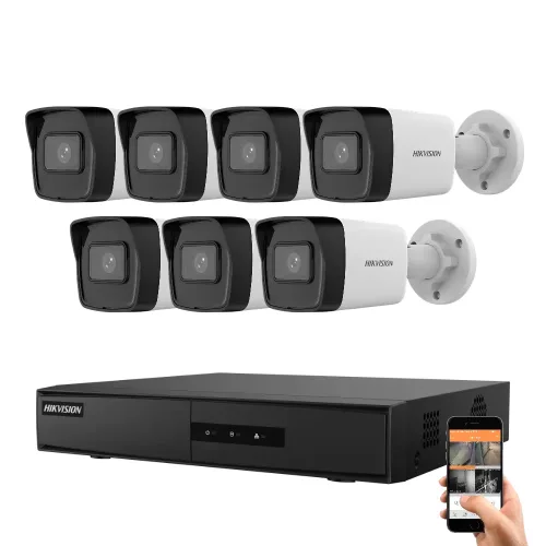 Hikvision IP-Kamerasystem mit 7 Sicherheitskameras 4MP