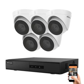 Hikvision IP-Kamera-System mit 5 Dome-Sicherheitskameras 4MP