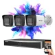 Hikvision IP-Kamera-System mit 3 Sicherheitskameras, 8 MP und farbiger Nachtsicht