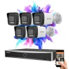 Hikvision IP-Kamera-System mit 5 Überwachungskameras, 8 MP und Farbnachtsicht