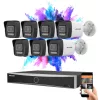 Hikvision IP Kamera System mit 7 Überwachungskameras, 8 MP mit Farbnachtsicht