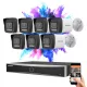 Hikvision IP Kamera System mit 7 Überwachungskameras, 8 MP mit Farbnachtsicht