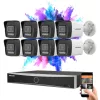 Hikvision IP Kamera System mit 8 Überwachungskameras, 8MP, Farbnachtsicht