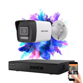   Hikvision 1 Sicherheitskameras IP-Kamerasystem mit 4MP Farb-Nachtsicht