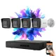 Hikvision IP-Kamera-System mit 4 Sicherheitskameras, 4 MP und farbiger Nachtsicht