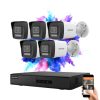 Hikvision IP-Kamera-System mit 5 Sicherheitskameras, 4MP und Farbnachtsicht