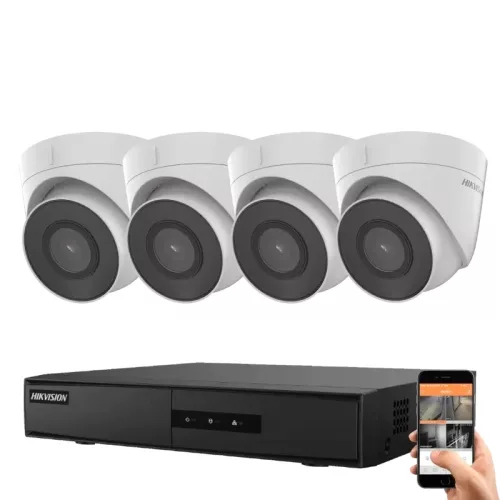Hikvision 4 Dome IP Überwachungskamera-System 2MP Full HD