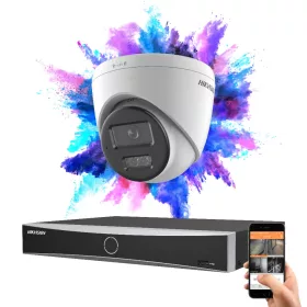   Hikvision 1-Dome IP-Kamera-Überwachungssystem 8MP mit Farbnachtsicht