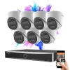 Hikvision 7 Dome Sicherheitskameras IP-Kamerasystem 8MP mit Farbnachtsicht