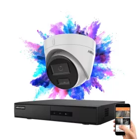   Hikvision 1-Dome-IP-Kamera-Sicherheitssystem 4 MP mit Farbnachtsicht