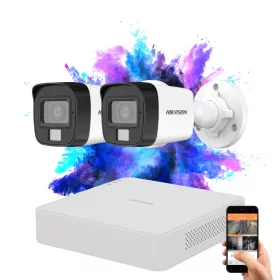   Hikvision TurboHD-TVI 2-Kamera Überwachungssystem mit 2MP Farbnachtsicht