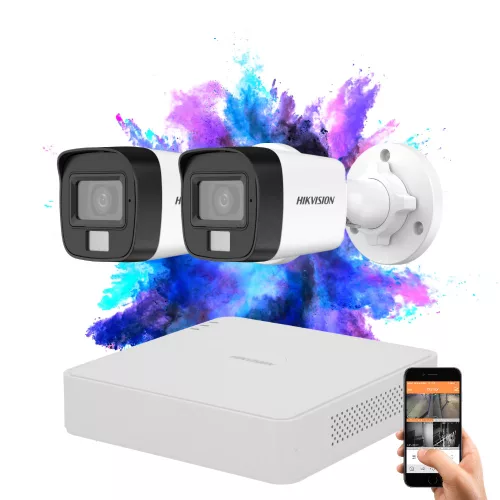 Hikvision TurboHD-TVI 2-Kamera Überwachungssystem mit 2MP Farbnachtsicht
