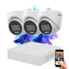 Hikvision TurboHD-TVI Dome Kamerasystem mit 3 Kameras, 2MP und farbiger Nachtsicht