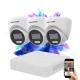 Hikvision TurboHD-TVI Dome-Kamera-Komplettsystem mit 3 Kameras, 5 MP und farbiger Nachtsicht