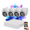 Hikvision TurboHD-TVI Dome Kamerasystem mit 4 Kameras, 5 MP und farbiger Nachtsicht