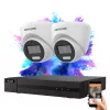Hikvision HiLook TurboHD-TVI Dome-Kamera Set mit 2 Kameras, 5 MP und Farbnachtsicht