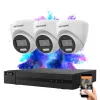 Hikvision HiLook TurboHD-TVI 3-Dome-Kameraüberwachungssystem 5 MP mit Farbnachtsicht