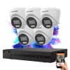 Hikvision HiLook TurboHD-TVI Dome-Kameraset mit 5 Kameras 5MP und Farbnachtsicht