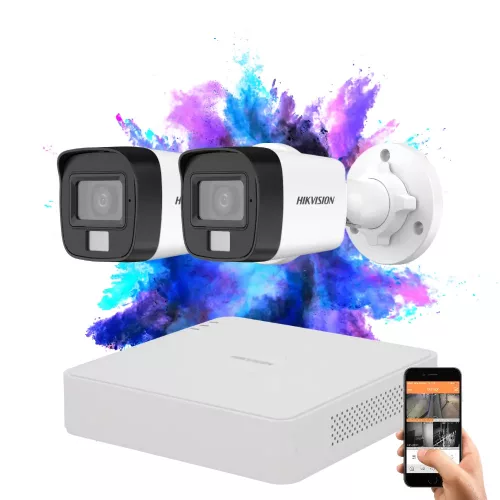 Hikvision TurboHD-TVI Kamerasystem mit 2 Kameras, 5 MP, Farbnachtsicht