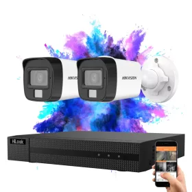   Hikvision HiLook TurboHD-TVI 2-Kamera-Überwachungssystem 5MP mit Farbnachtsicht