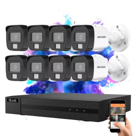   Hikvision HiLook TurboHD-TVI 8-Kamera Überwachungssystem 5MP mit Farbnachtsicht