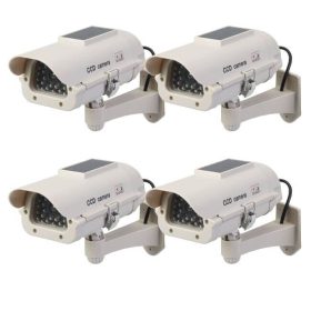   Attrappen-Kamera-Set mit 4 IN11G solarbetriebenen Attrappen-Kameras