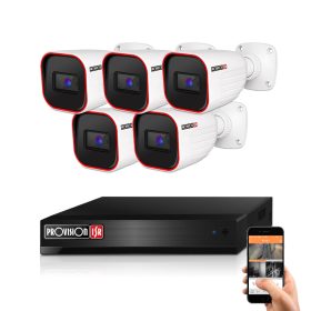 Provision IP-Überwachungssystem mit 5 Kameras 4MP