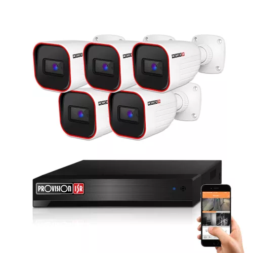 Provision IP-Überwachungssystem mit 5 Kameras 4MP