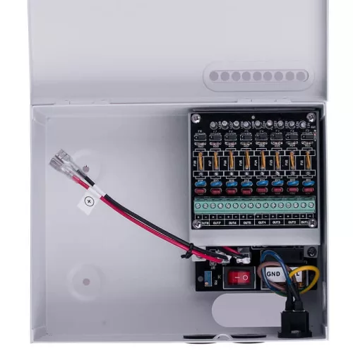 Kameranetzteil regelbar 12–14V DC 5A, 8 Ausgänge PR-5A8CH-B