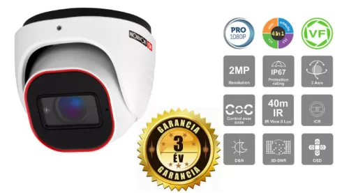 Provision AHD-36 Dome 1 Kamera-Kit 2MP 5x ZOOM