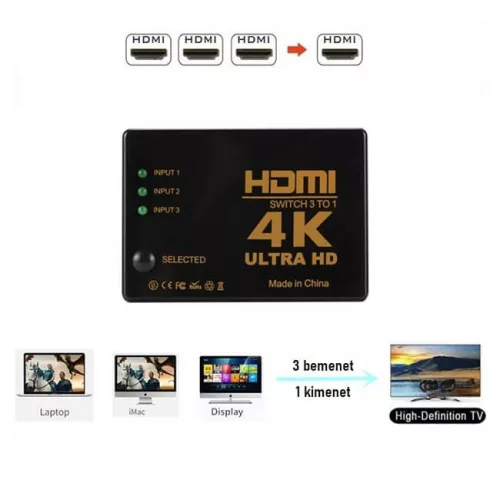 RM309 4K HDMI-Switch mit 3 Eingängen und Fernbedienung