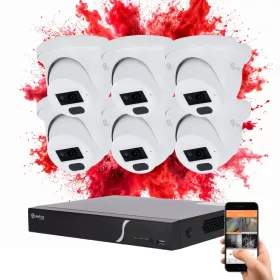   Safire 6 dome biztonsági kamerás IP kamera rendszer 2MP színes éjszakai képpel