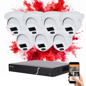   Safire 7 dome biztonsági kamerás IP kamera rendszer 4MP színes éjszakai képpel