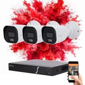   Safire 3 biztonsági kamerás IP kamera rendszer 6MP színes éjszakai képpel
