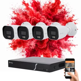   Safire 4 biztonsági kamerás IP kamera rendszer 6MP színes éjszakai képpel