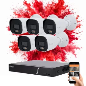   Safire 5 biztonsági kamerás IP kamera rendszer 6MP színes éjszakai képpel