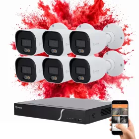   Safire 6 biztonsági kamerás IP kamera rendszer 6MP színes éjszakai képpel
