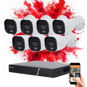   Safire 7 biztonsági kamerás IP kamera rendszer 6MP színes éjszakai képpel
