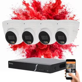   Safire 4 dome biztonsági kamerás IP kamera rendszer 6MP színes éjszakai képpel