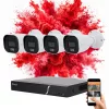 Safire 4 biztonsági kamerás IP kamera rendszer 8MP színes éjszakai képpel