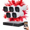 Safire 5 biztonsági kamerás IP kamera rendszer 8MP színes éjszakai képpel