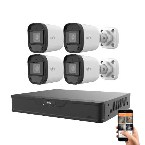 Uniview Sicherheitskamerasystem mit 4 Kameras, 5 MP
