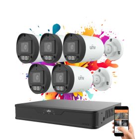   Uniview 5-Kamera IP-Überwachungssystem 4MP mit Farbnachtsicht