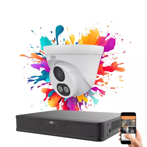 Uniview 1-Dome-IP-Kamerasystem mit 4MP und farbiger Nachtsicht