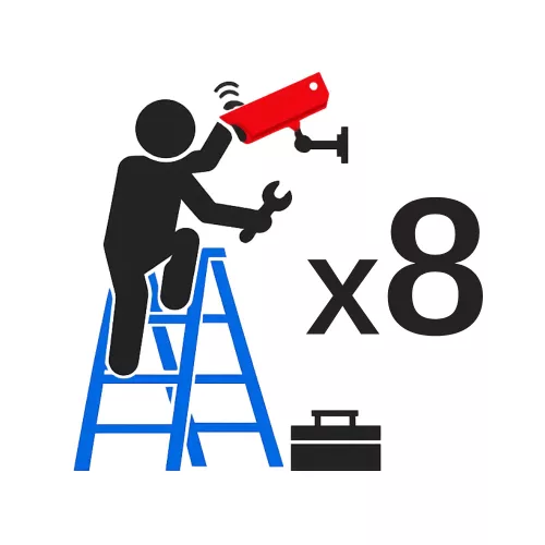 8 kamerás telepítési szolgáltatás 80 méter kábelbehúzással